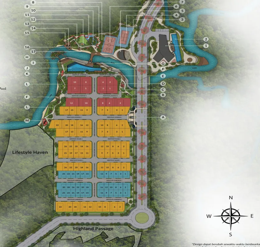 Newton Springs Site Plan - 3 unit types distribution